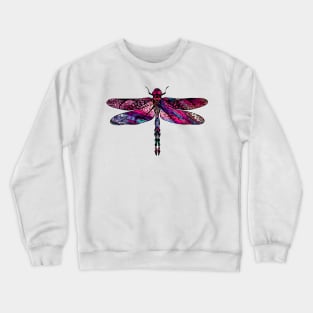 Ornate Dragon Fly Colorful Insect Illustration Crewneck Sweatshirt